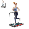 Egofit ComfortDeck-M2T gray treadmill with handrail – model walking at home