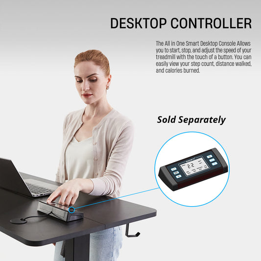 Egofit Desktop Smart Console showing speed control and workout stats display