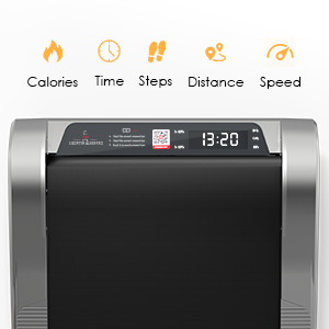 Egofit treadmill LCD display showing workout data