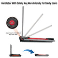 Folding handrail with safety key on Egofit ComfortDeck-M2T gray treadmill