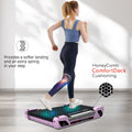 Honey Comb Deck Cushioning on Egofit ComfortDeck-M2 sakura pink treadmill reduces impact for smooth workout