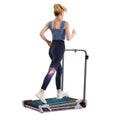 Model using Egofit ComfortDeck-M2T sakura pink treadmill at home and in office space