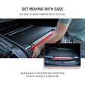 Portable Egofit ComfortDeck-M2 gray treadmill fits easily in car trunk for travel or round trips
