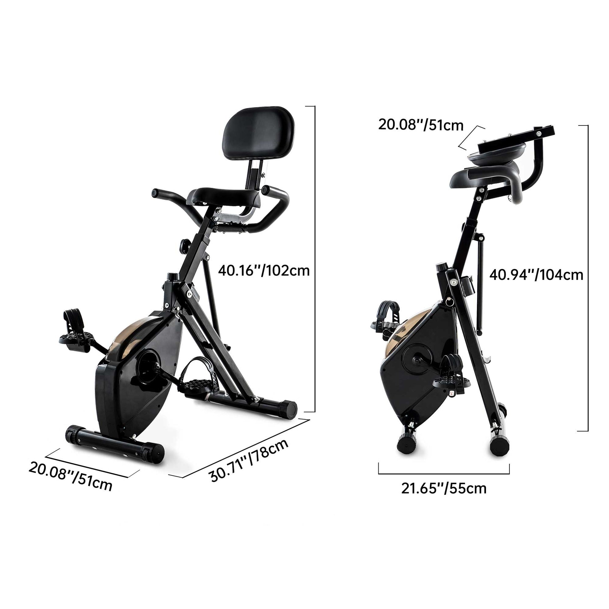 Egofit desk bike size and dimensions chart