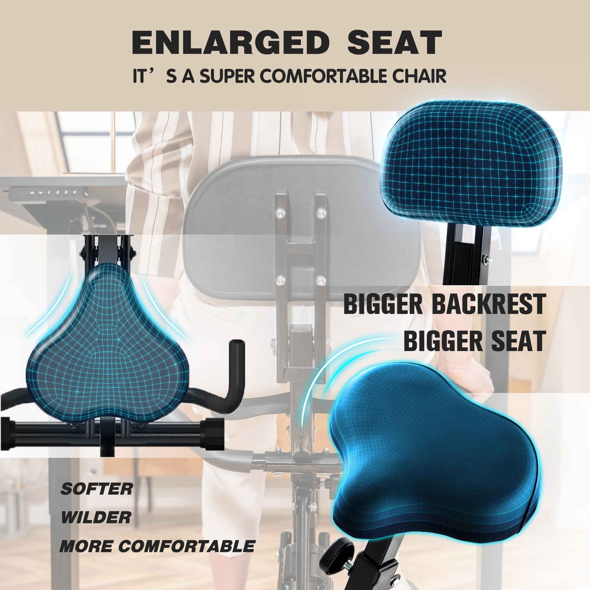 Egofit desk enlarged comfortable adjustable seat