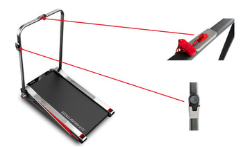 Handrail with safety key on Egofit M1T treadmill for safer daily workouts