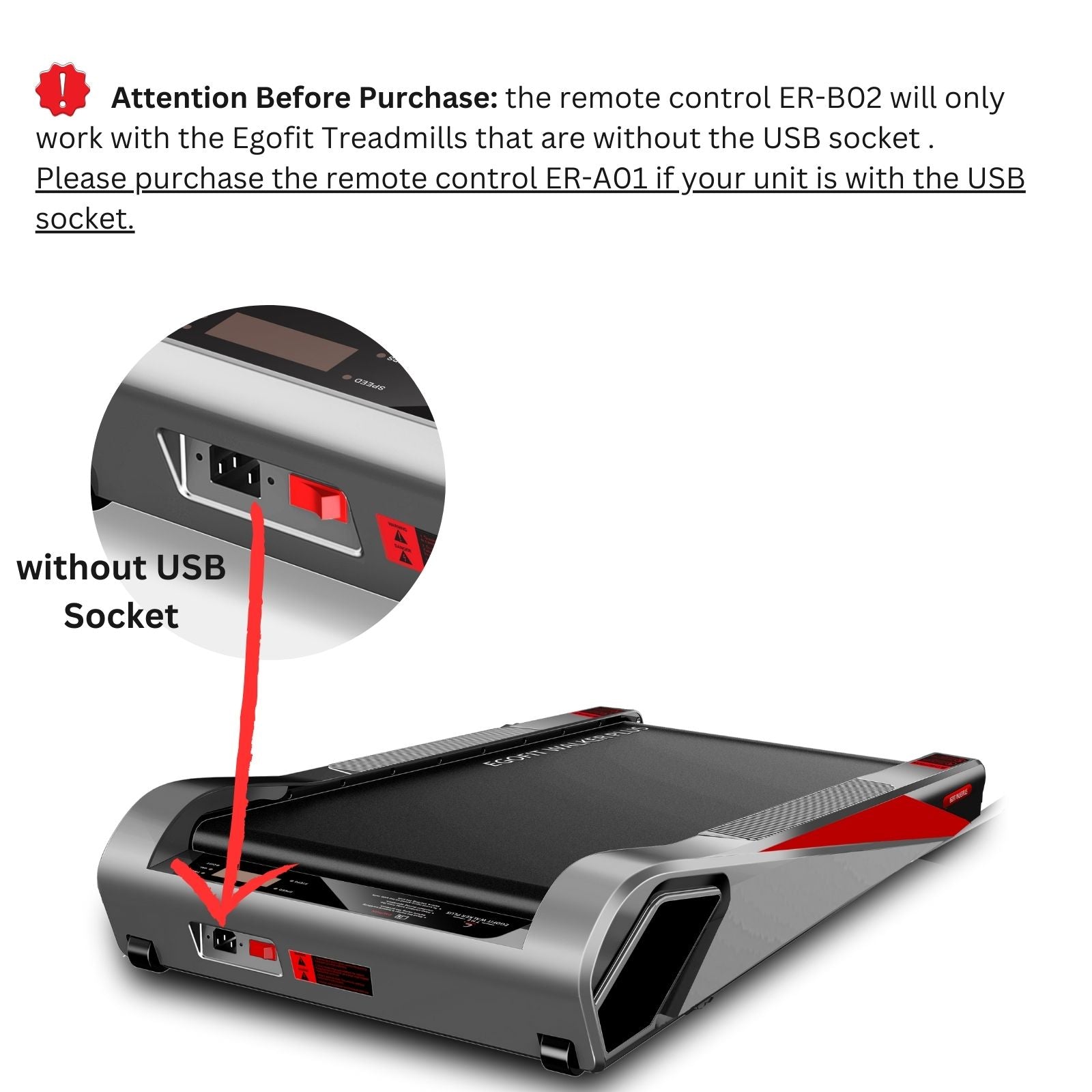Remote controller ER-B02 for Egofit treadmills without USB socket, attention before purchase